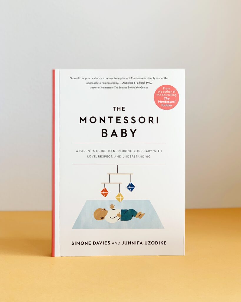 The Montessori Baby book standing on a table